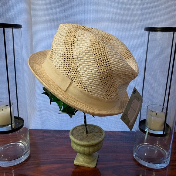 New D&Y Hand Block Crafted Beige Fedora - Picture 2 of 6